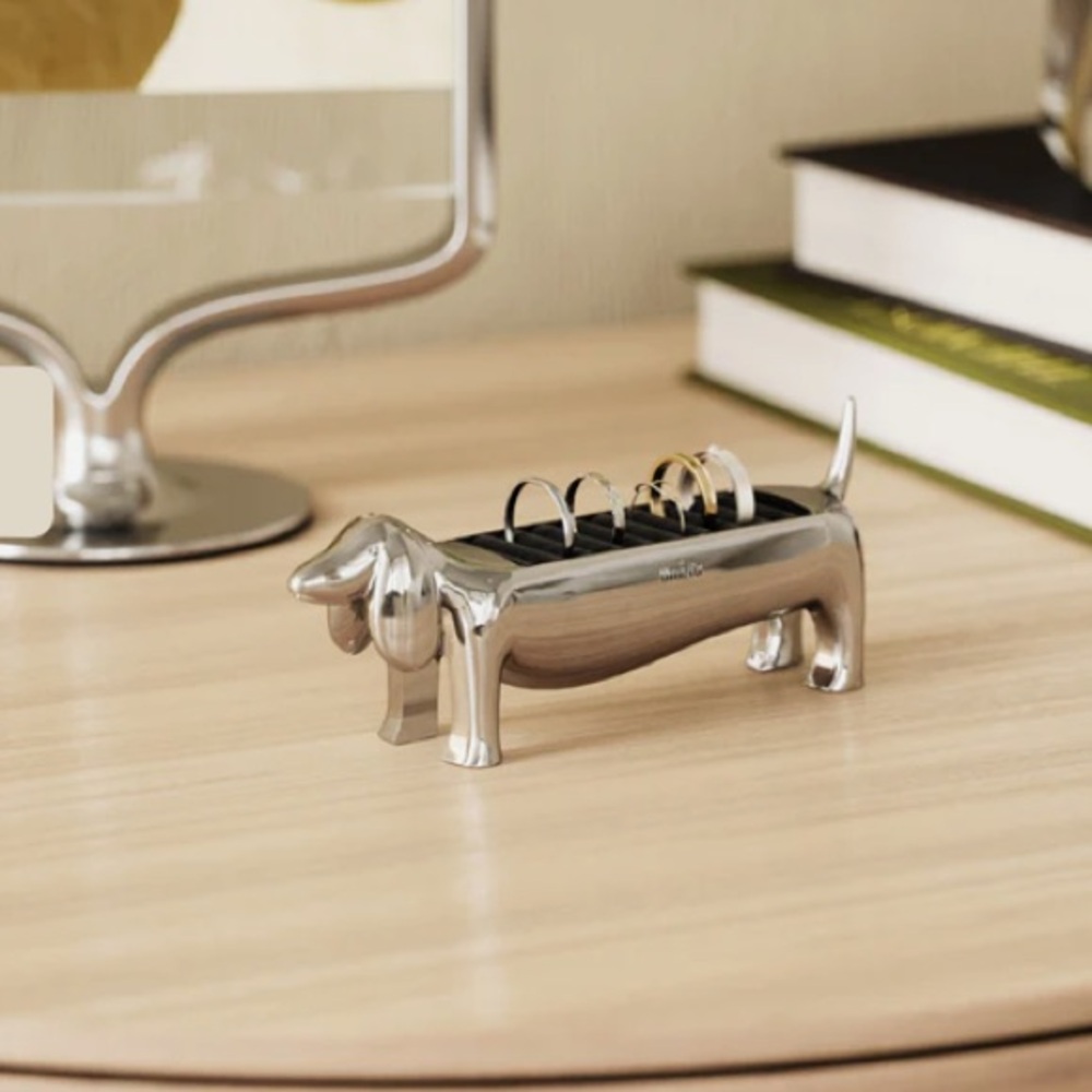 New UMBRA Dachshund Ring Holder In Chrome